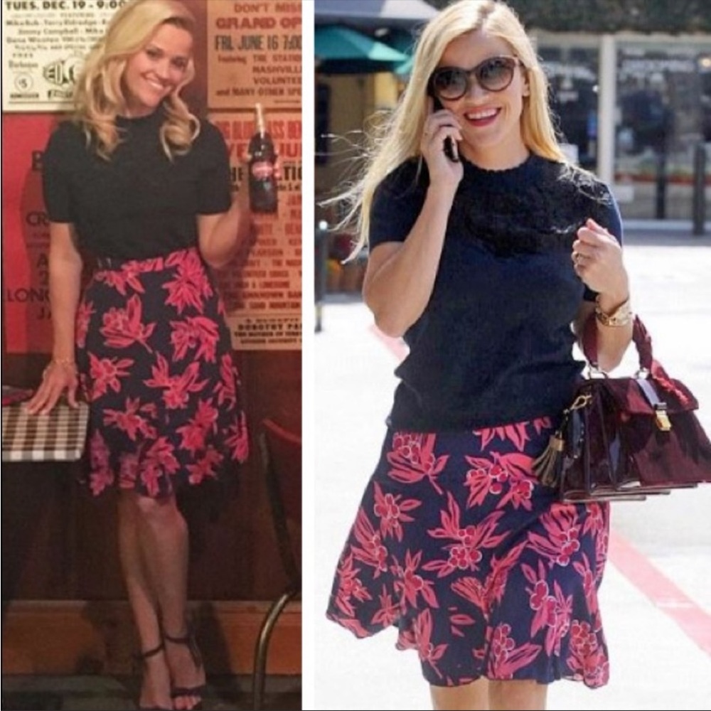 Draper James Cherry Anne Fluted Print Skirt 4